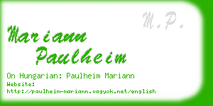 mariann paulheim business card